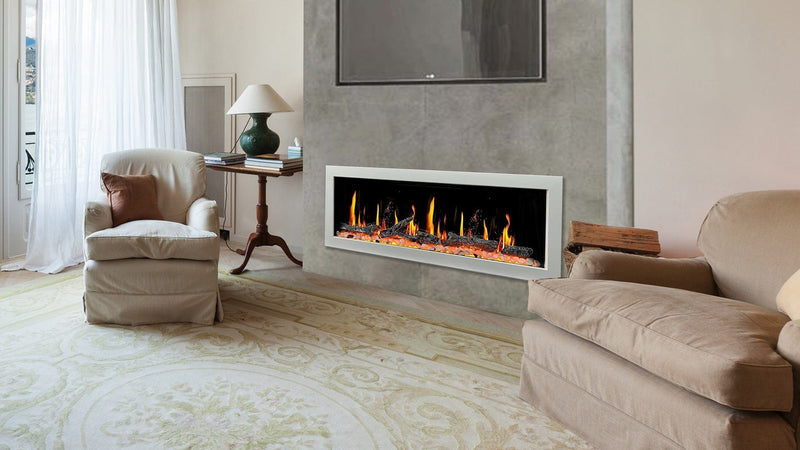 Gloria Electric Fireplace Gloria II 58-in Smart Wall Mount Electric Fireplace (White)