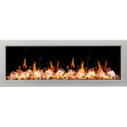 Gloria Electric Fireplace Gloria II 58" Seamless Push-in Electric Fireplace with Crushed Ice Rocks (White)