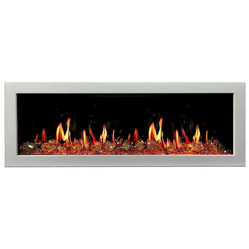 Gloria Electric Fireplace Gloria II 58" Smart Wall Mount Electric Fireplace with Reflective Fire Glass (White)