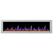 Gloria Electric Fireplace Gloria II 68" Smart Wall Mount Electric Fireplace with Reflective Fire Glass (White)
