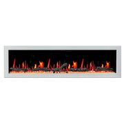 Gloria Electric Fireplace Gloria II 78-in Smart Wall Mount Electric Fireplace (White)