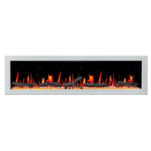 Gloria Electric Fireplace Gloria II 78-in Smart Wall Mount Electric Fireplace (White)