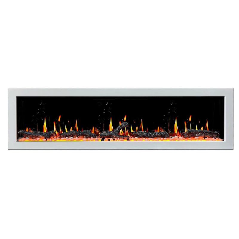Gloria Electric Fireplace Gloria II 78-in Smart Wall Mount Electric Fireplace (White)