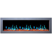 Gloria Electric Fireplace Gloria II 78" Smart Wall Mount Electric Fireplace with Reflective Fire Glass (White)