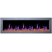 Gloria Electric Fireplace Gloria II 78" Smart Wall Mount Electric Fireplace with Reflective Fire Glass (White)