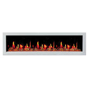 Gloria Electric Fireplace Gloria II 78" Smart Wall Mount Electric Fireplace with Reflective Fire Glass (White)