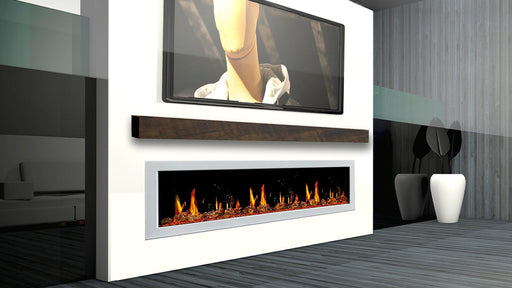 Gloria Electric Fireplace Gloria II 78" Smart Wall Mount Electric Fireplace with Reflective Fire Glass (White)