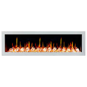 Latitude Electric Fireplace Gloria II 78" Seamless Push-in Electric Fireplace with Crushed Ice Rocks (White)