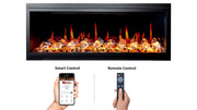 Latitude Electric Fireplace Latitude 55" Built-in Linear Electric Fireplace + Crushed Ice Rocks