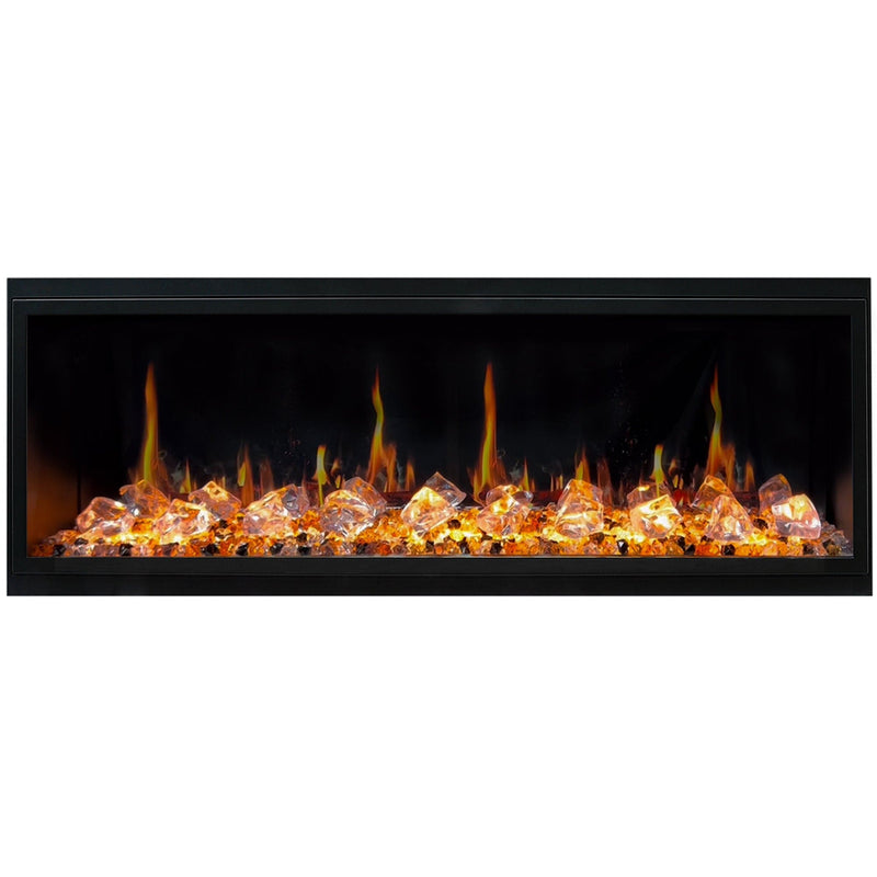 Latitude Electric Fireplace Latitude 55" Built-in Linear Electric Fireplace + Crushed Ice Rocks