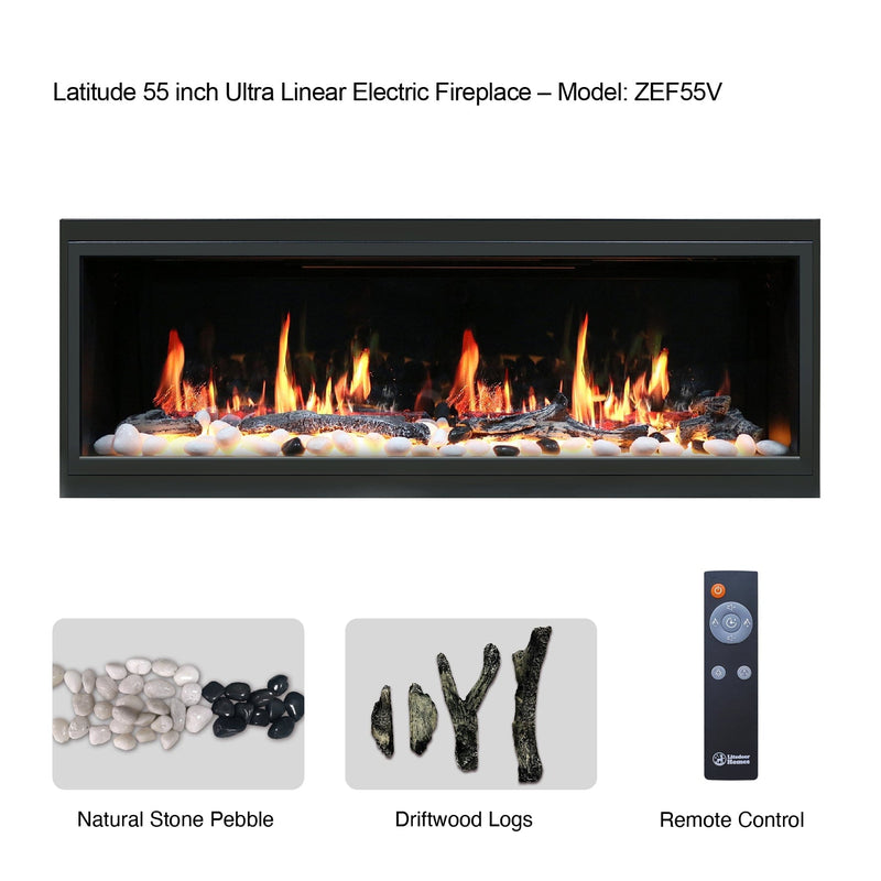 Latitude Electric Fireplace Latitude 55" Ultra Slim Built-in Electric Fireplace
