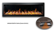 Latitude Electric Fireplace Latitude 65" Ultra Slim Built-in Electric Fireplace + Crushed Ice Rocks