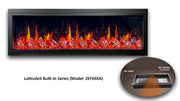 Latitude Electric Fireplace Latitude 65" Ultra Slim Built-in Electric Fireplace + Crushed Ice Rocks