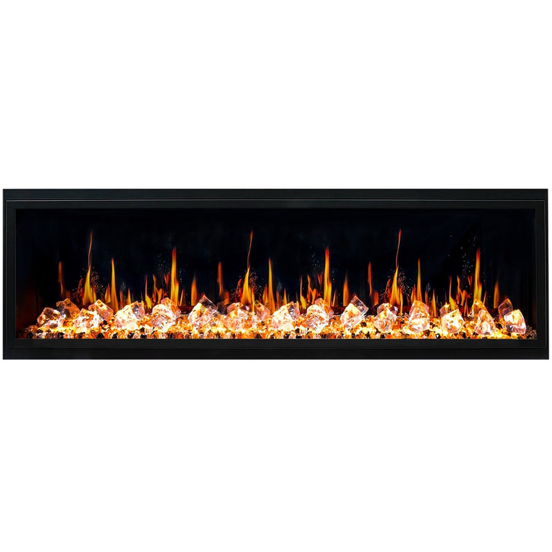 Latitude Electric Fireplace Latitude 65" Ultra Slim Built-in Electric Fireplace + Crushed Ice Rocks