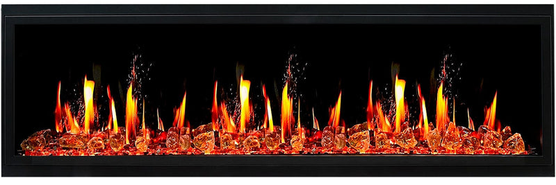Latitude Electric Fireplace Latitude 65" Ultra Slim Built-in Electric Fireplace + Reflective Fire Glass