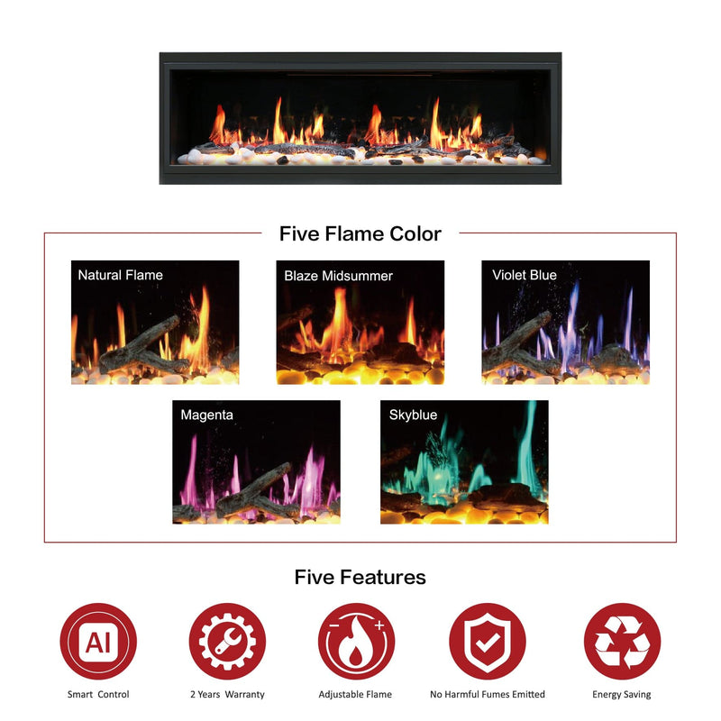 Latitude Electric Fireplace Latitude 65" Ultra Slim Built-in Electric Fireplace