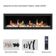Latitude Electric Fireplace Latitude 65" Ultra Slim Built-in Electric Fireplace
