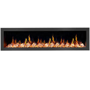 Latitude Electric Fireplace Latitude 75" Built-in Linear Electric Fireplace + Crushed Ice Rocks