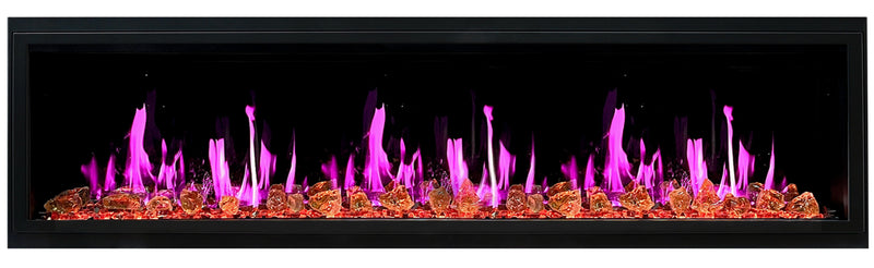 Latitude Electric Fireplace Latitude 75" Built-in Linear Electric Fireplace + Reflective Fire Glass