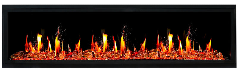 Latitude Electric Fireplace Latitude 75" Built-in Linear Electric Fireplace + Reflective Fire Glass