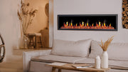 Latitude Electric Fireplace Latitude 75" Built-in Linear Electric Fireplace + Reflective Fire Glass