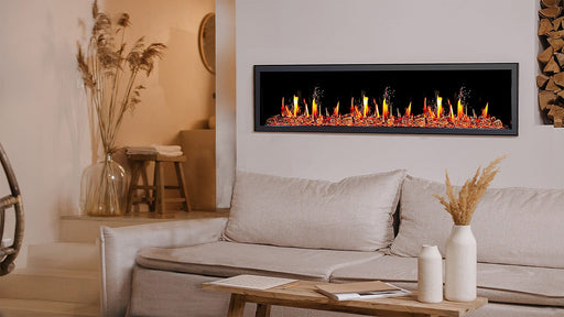 Latitude Electric Fireplace Latitude 75" Built-in Linear Electric Fireplace + Reflective Fire Glass