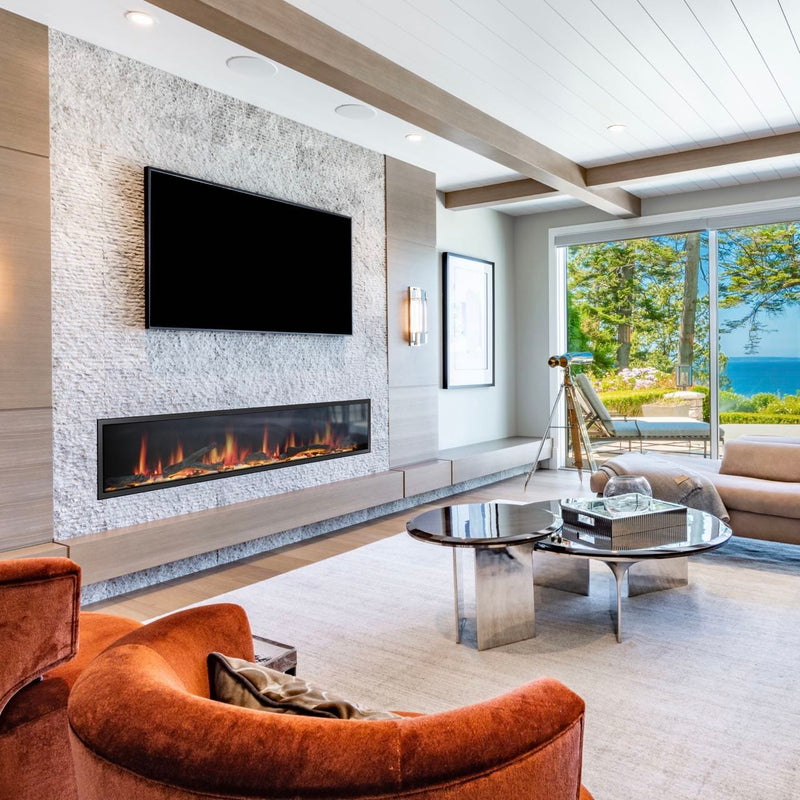 Latitude Electric Fireplace Latitude 75" Ultra Slim Built-in Electric Fireplace