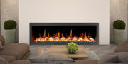 Latitude Electric Fireplace Latitude II 58-in Smart Wall Mount Electric Fireplace + Crushed Ice Rocks
