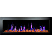 Latitude Electric Fireplace Latitude II 58-in Smart Wall Mount Electric Fireplace + Reflective Fire Glass