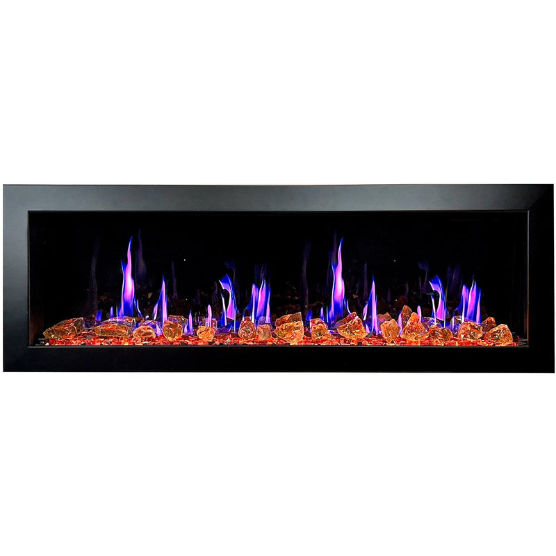 Latitude Electric Fireplace Latitude II 58-in Smart Wall Mount Electric Fireplace + Reflective Fire Glass