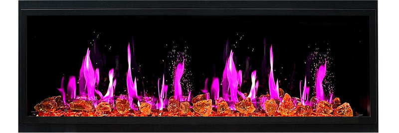 Latitude Electric Fireplace Latitude II 58-in Smart Wall Mount Electric Fireplace + Reflective Fire Glass