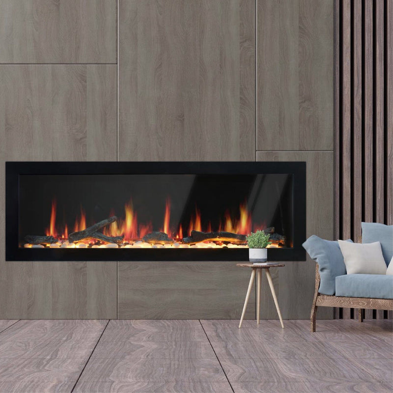 Latitude Electric Fireplace Latitude II 58-in Smart Wall Mount Electric Fireplace