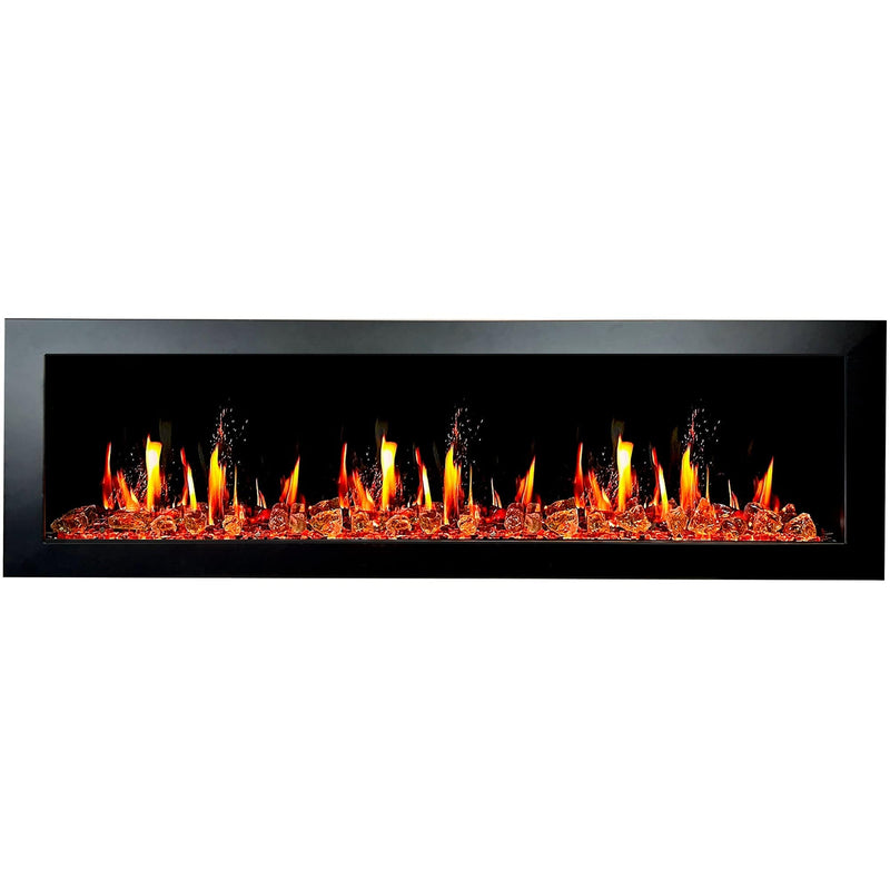Latitude Electric Fireplace Latitude II 68-in Smart Wall Mount Electric Fireplace + Reflective Fire Glass