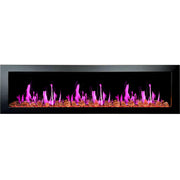 Latitude Electric Fireplace Latitude II 78-in Smart Wall Mount Electric Fireplace + Reflective Fire Glass