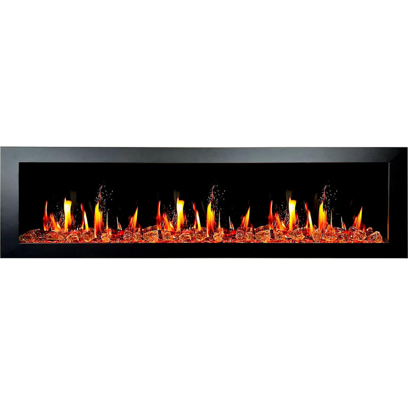 Latitude Electric Fireplace Latitude II 78-in Smart Wall Mount Electric Fireplace + Reflective Fire Glass