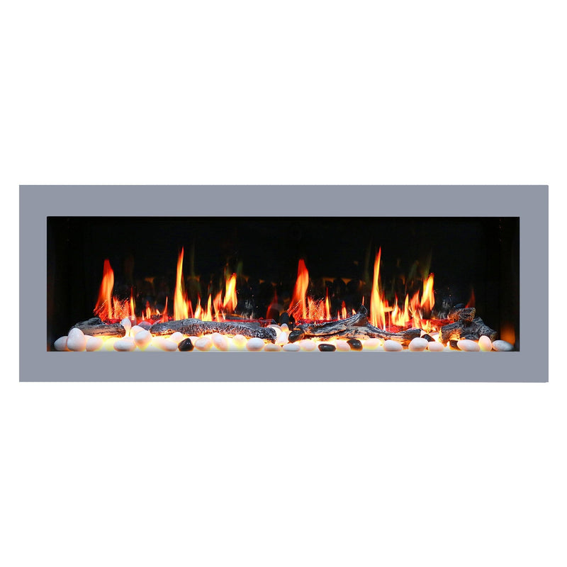 Litedeer Homes Electric Fireplace Gloria II 48-in Smart Wall Mount Electric Fireplace (Silver)
