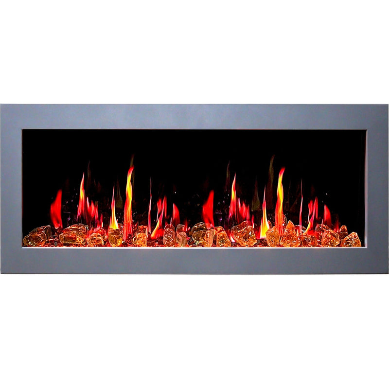 Litedeer Homes Electric Fireplace Gloria II 48" Smart Wall Mount Electric Fireplace with Reflective Fire Glass