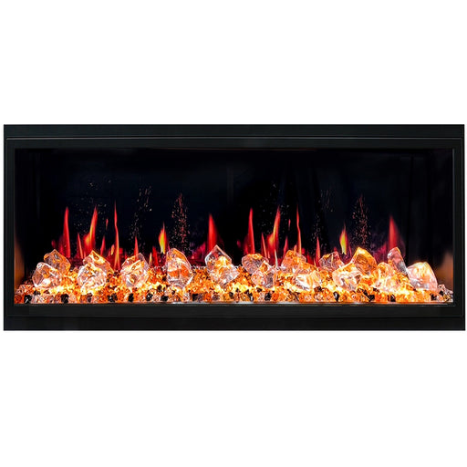Litedeer Homes Electric Fireplace Latitude 45" Ultra Slim Built-in Electric Fireplace + Crushed Ice Rocks
