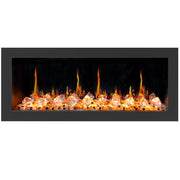 Litedeer Homes Electric Fireplace Latitude II 48-in Smart Wall Mount Electric Fireplace + Crushed Ice Rocks