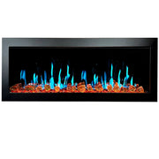 Litedeer Homes Electric Fireplace Latitude II 48-in Smart Wall Mount Electric Fireplace + Reflective Fire Glass
