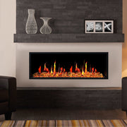Litedeer Homes Electric Fireplace Latitude II 48-in Smart Wall Mount Electric Fireplace + Reflective Fire Glass