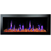 Litedeer Homes Electric Fireplace Latitude II 48-in Smart Wall Mount Electric Fireplace + Reflective Fire Glass