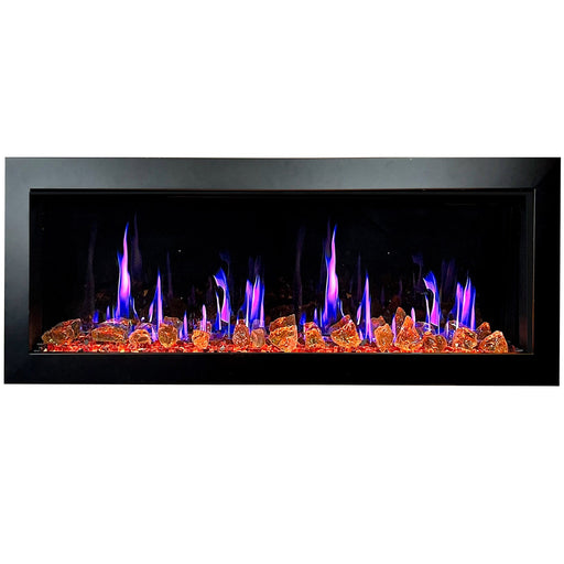 Litedeer Homes Electric Fireplace Latitude II 48-in Smart Wall Mount Electric Fireplace + Reflective Fire Glass