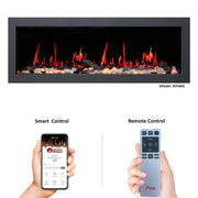 Litedeer Homes Electric Fireplace Latitude II 48-in Smart Wall Mount Electric Fireplace