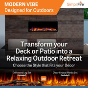 SimpliFire Built-In Electric Fireplaces SimpliFire 43-in Forum Outdoor Linear Electric Fireplace