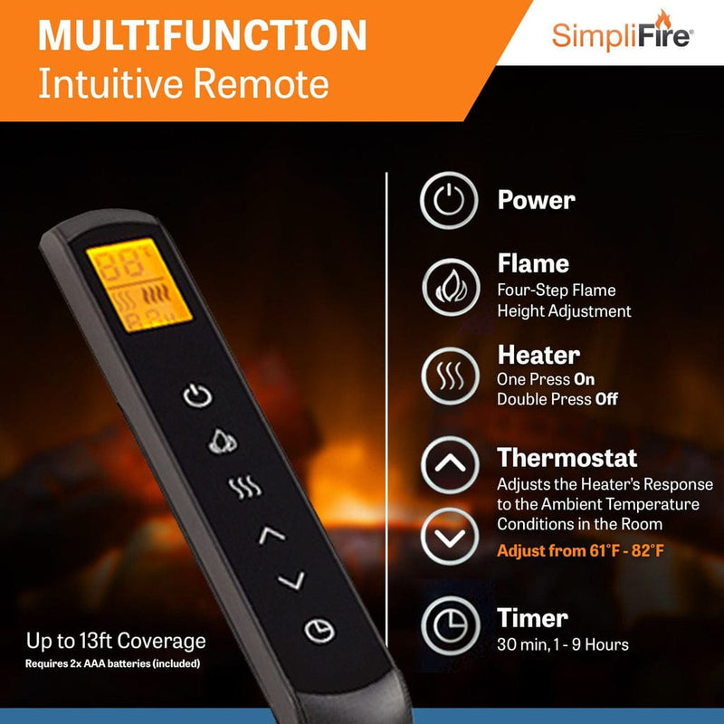 SimpliFire Electric Fireplace SimpliFire Electric Fireplace SF-BI36-EB – Convenient and Realistic | Pure Flame Co
