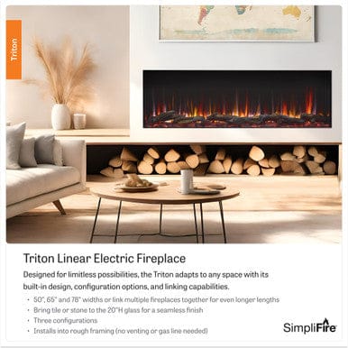 SimpliFire Electric Fireplace SimpliFire Electric Fireplace SF-TR65 – Dynamic Flame Combinations & Smart Control | Pure Flame Co