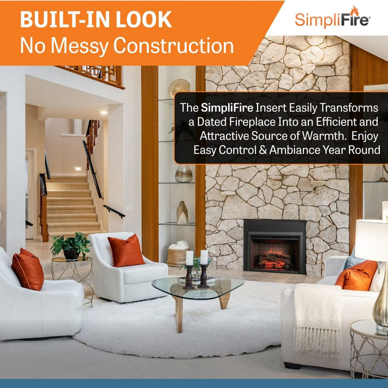 SimpliFIre Traditional Electric Fireplaces SimpliFIre Traditional Electric Fireplaces GI-32-ZC – Seamless Built-In Design | Pure Flame Co