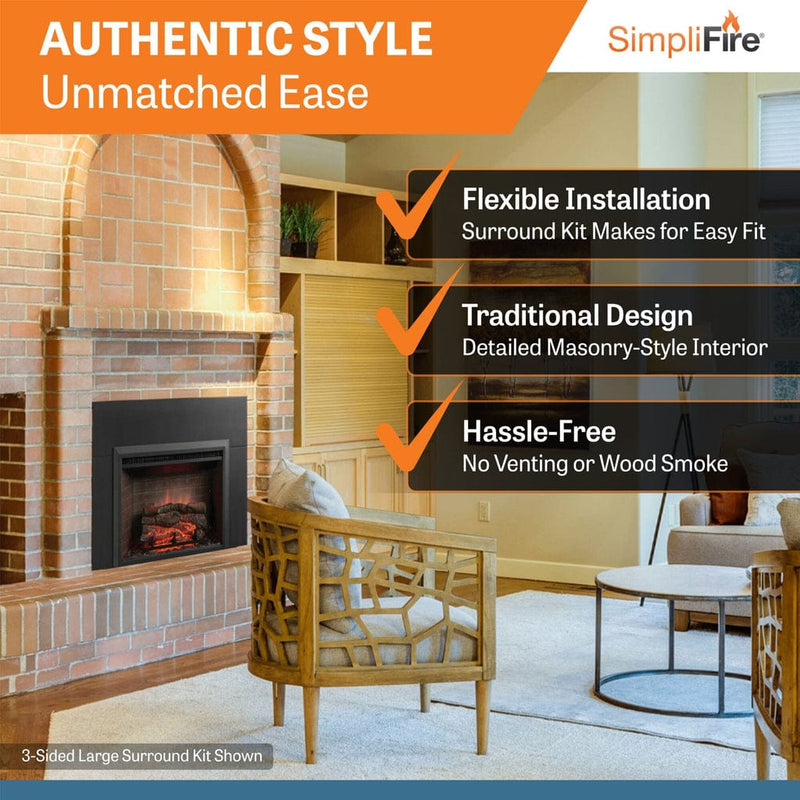 SimpliFIre Traditional Electric Fireplaces SimpliFIre Traditional Electric Fireplaces GI-32-ZC – Seamless Built-In Design | Pure Flame Co