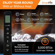 SimpliFire Wall Mount Electric Fireplace SimpliFire Wall Mount Electric Fireplace SF-ALLP50-BK – Vibrant Flames & Supplemental Heat | Pure Flame Co